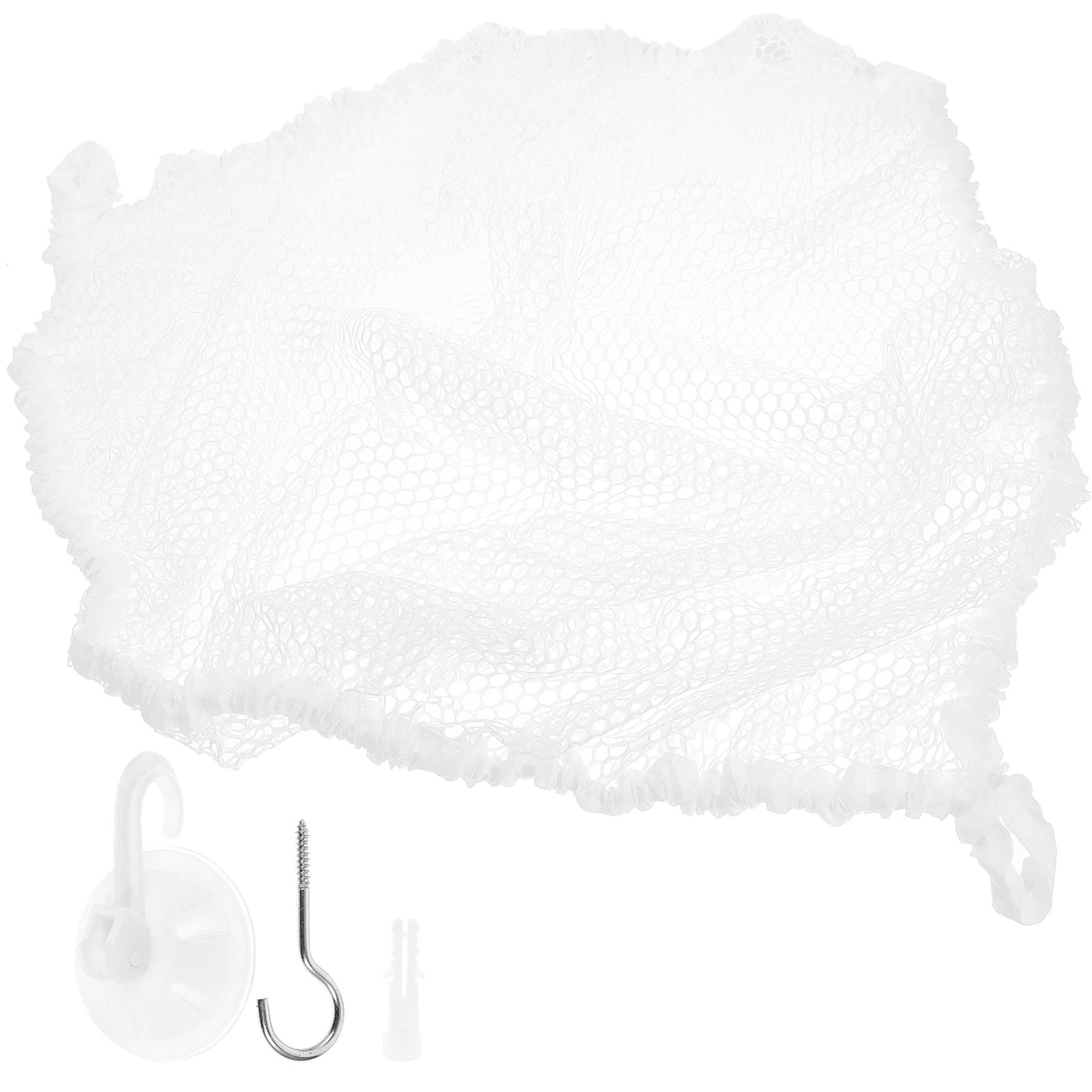 CIMAXIC Toy Net Holder Stuffed Animal Hammock Toy White Polyester 1Pcs 59X39In