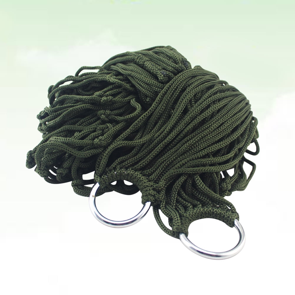 COOPHYA 1Pack Nylon Hammock Bed for Camping and Hiking with Green Color 11.8*3.1*0.2in