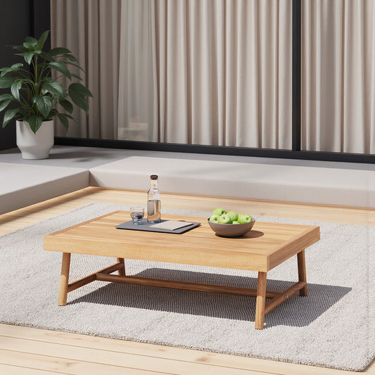 Christopher Knight Home 35.5" Outdoor Wood Rectangle Coffee Table, Patio Garden Accent Table, Teak