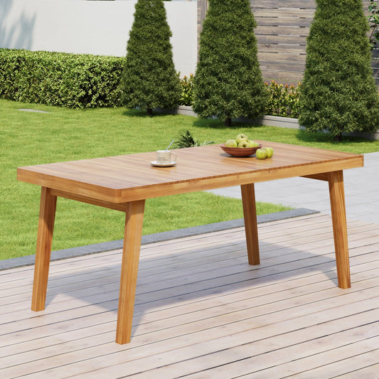 Christopher Knight Home 69" Outdoor Dining Table, Wood Rectangular Patio Table with Slatted Top, Natural