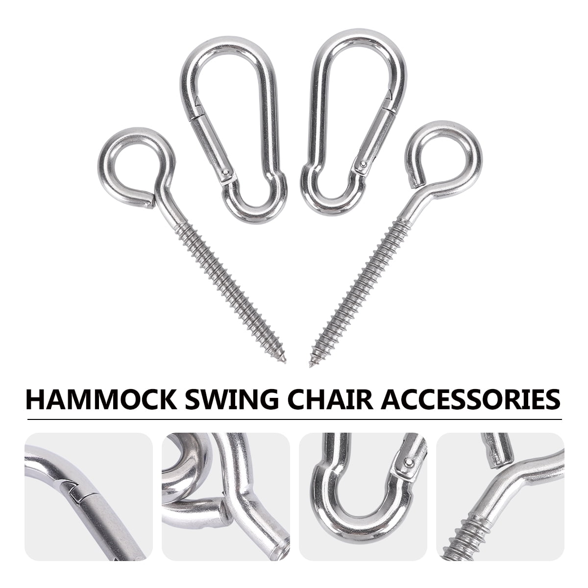 Clispeed 4Pcs Hangers Stainless Steel Fixing Accessories for Hammock