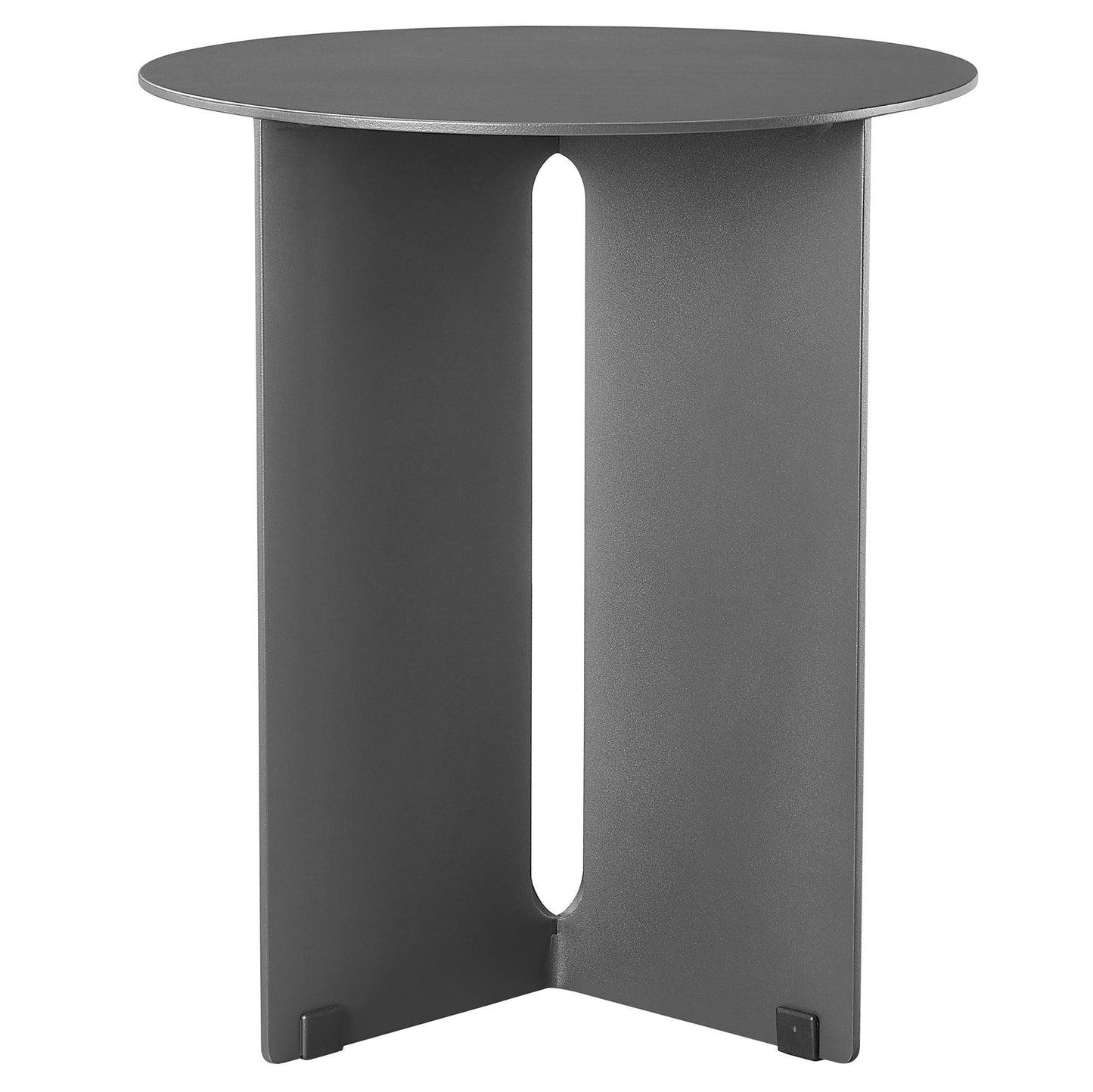 Coffee Side Table, Dark Gray, Aluminum, Outdoor Patio Balcony Cafe Bistro Garden Hospitality Restaurant, Modern Contemporary, HB37276
