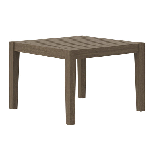 Coffee Side Table, Gray, Teak Wood, Outdoor Patio Balcony Cafe Bistro Garden Hospitality Restaurant, Modern Contemporary, HB37898