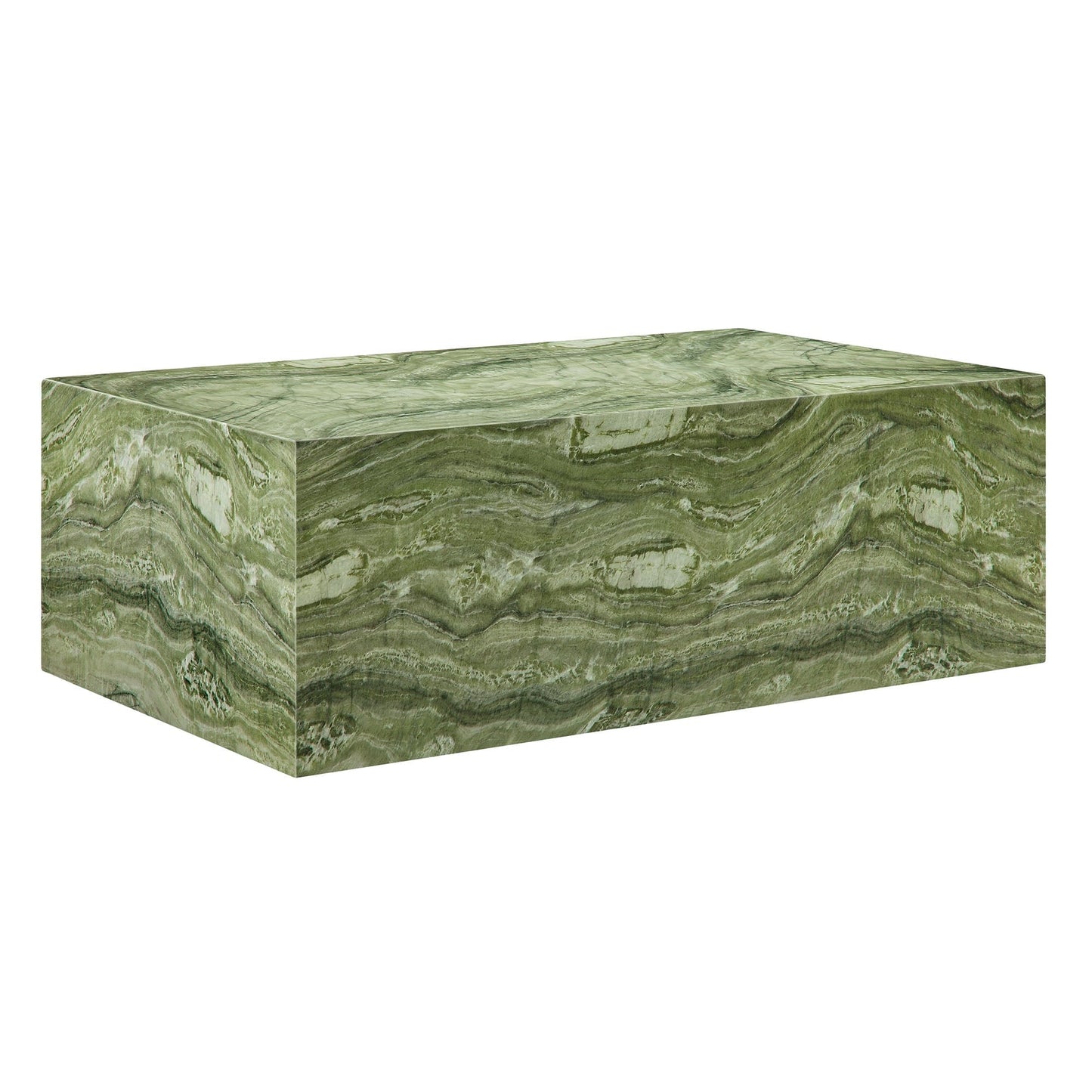 Coffee Side Table, Green, Faux Stone Concrete, Outdoor Patio Balcony Cafe Bistro Garden Hospitality Restaurant, Modern Contemporary, HB37587