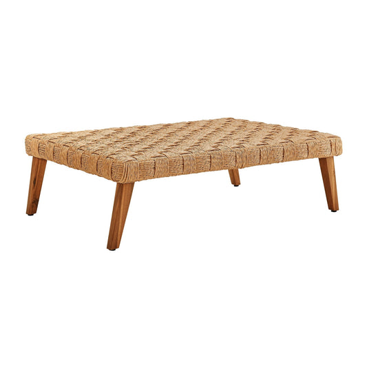 Coffee Side Table, Natural Brown, Wicker Rattan, Outdoor Patio Balcony Cafe Bistro Garden Hospitality Restaurant, Modern Contemporary, HB37236
