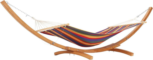 Hammock Stand, Wood Hammock Stand Only, Wood Weatherproof Outdoor Hammock with Stand for Patio Backyard Indoor, Max 330 Lbs, Curved