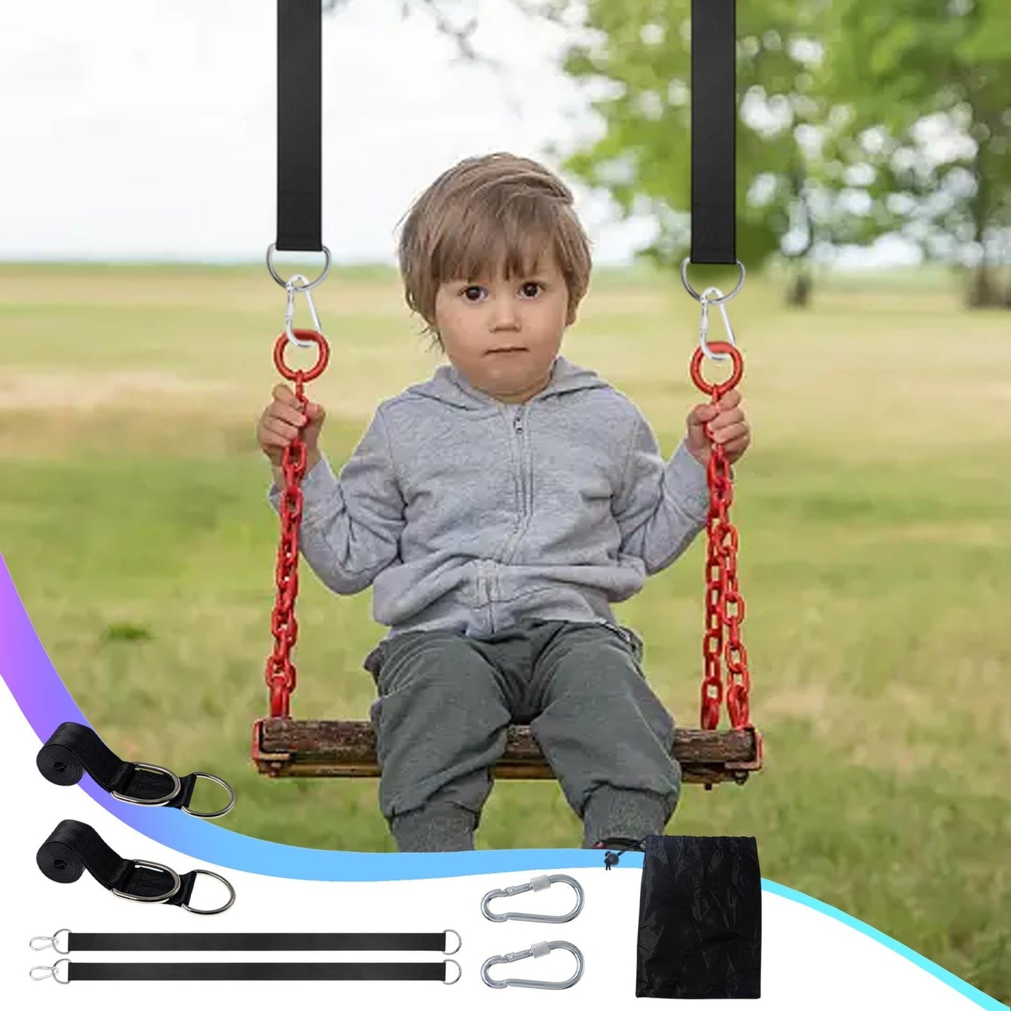 KCGYNP Camping Hammock Straps Set,Heavy Duty Polyester Tree Suspension for Outdoor Swing