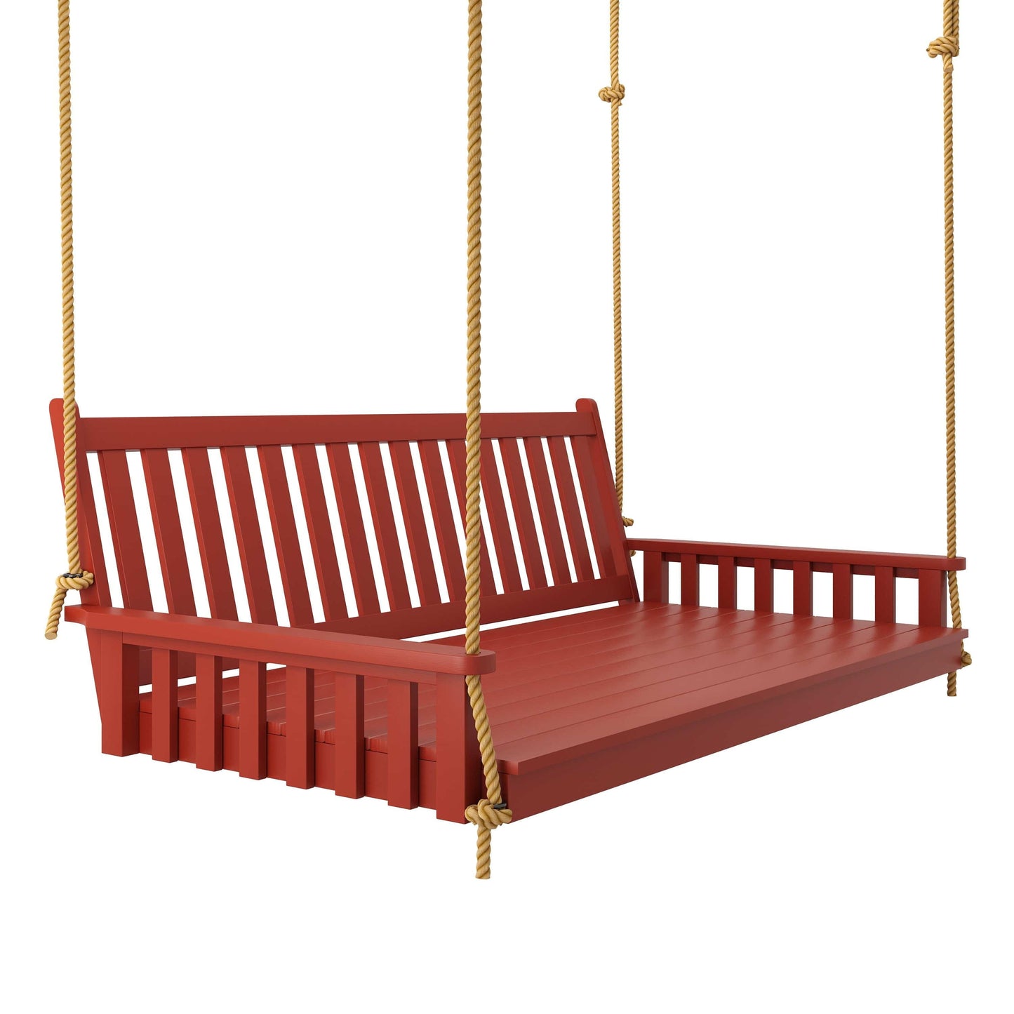 Keystone Amish Co. Twin Franklin Porch Swing Bed with Ropes, Red Paint