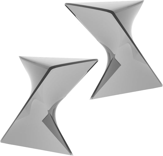 LeisureMod 17" Smoke Stackable Side Table - Modern Triangular Accent End Table for Indoor & Outdoor Use, Weather-Resistant Plastic Design for Living Room, Backyard, or Lawn