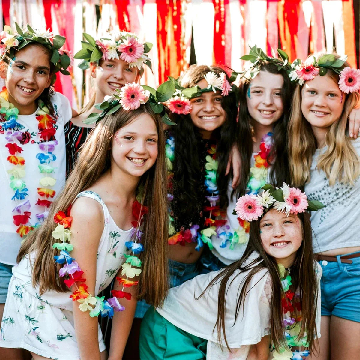 50/100PCS Hawaiian Flower Leis Garland