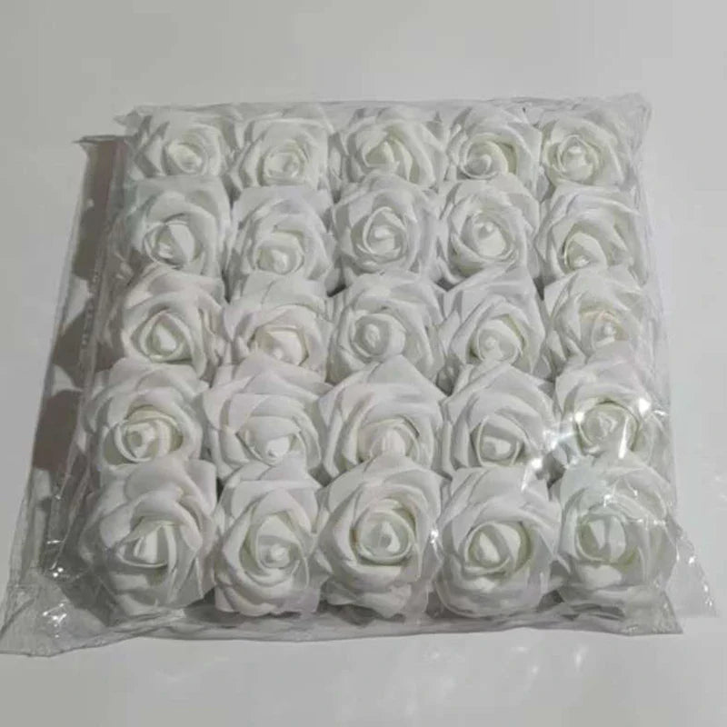 High-Grade White PE Rose Heads