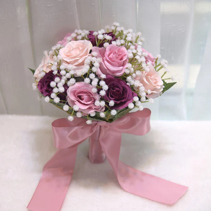 Bridal Bridesmaid Silk Peony Rose Bouquet