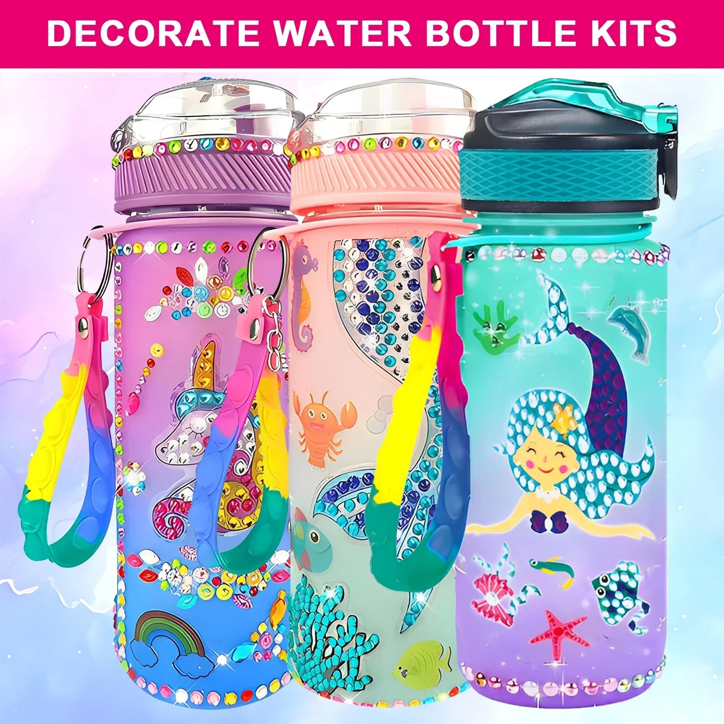 Kids DIY Colorful Sports Water Bottle