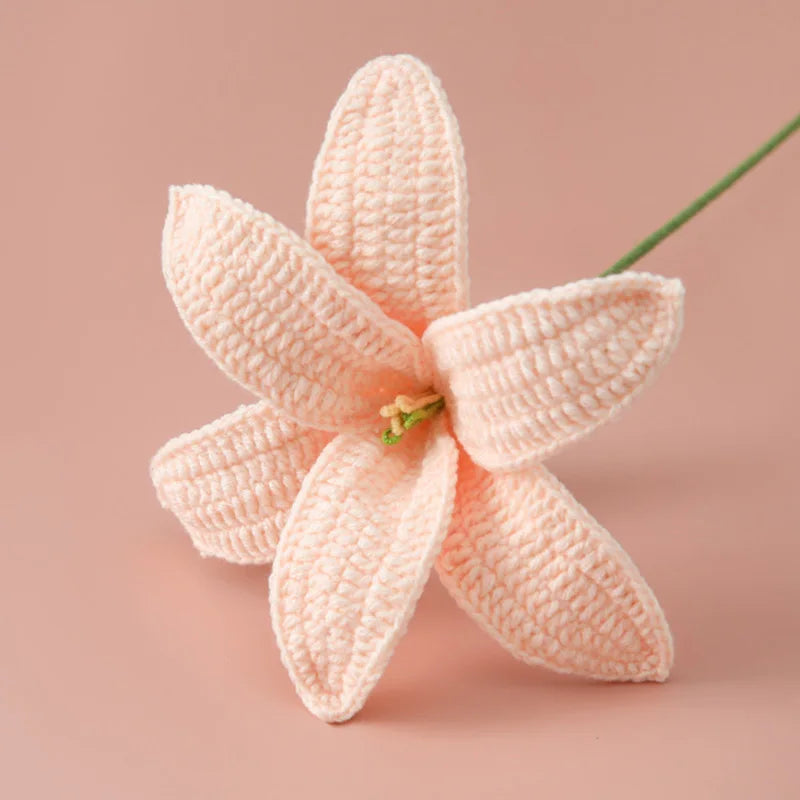 Hand-Knitted Crochet Lily Bouquet Gift