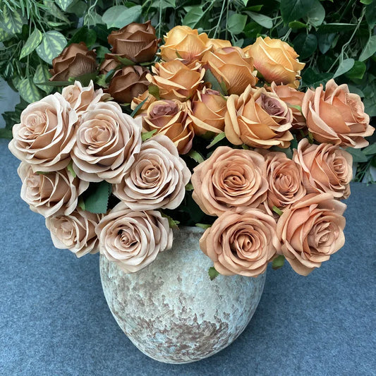 9-Head Artificial Rose Bouquet Decor