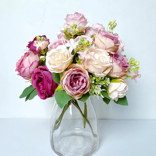 7-Head Artificial Peony Bouquet Décor