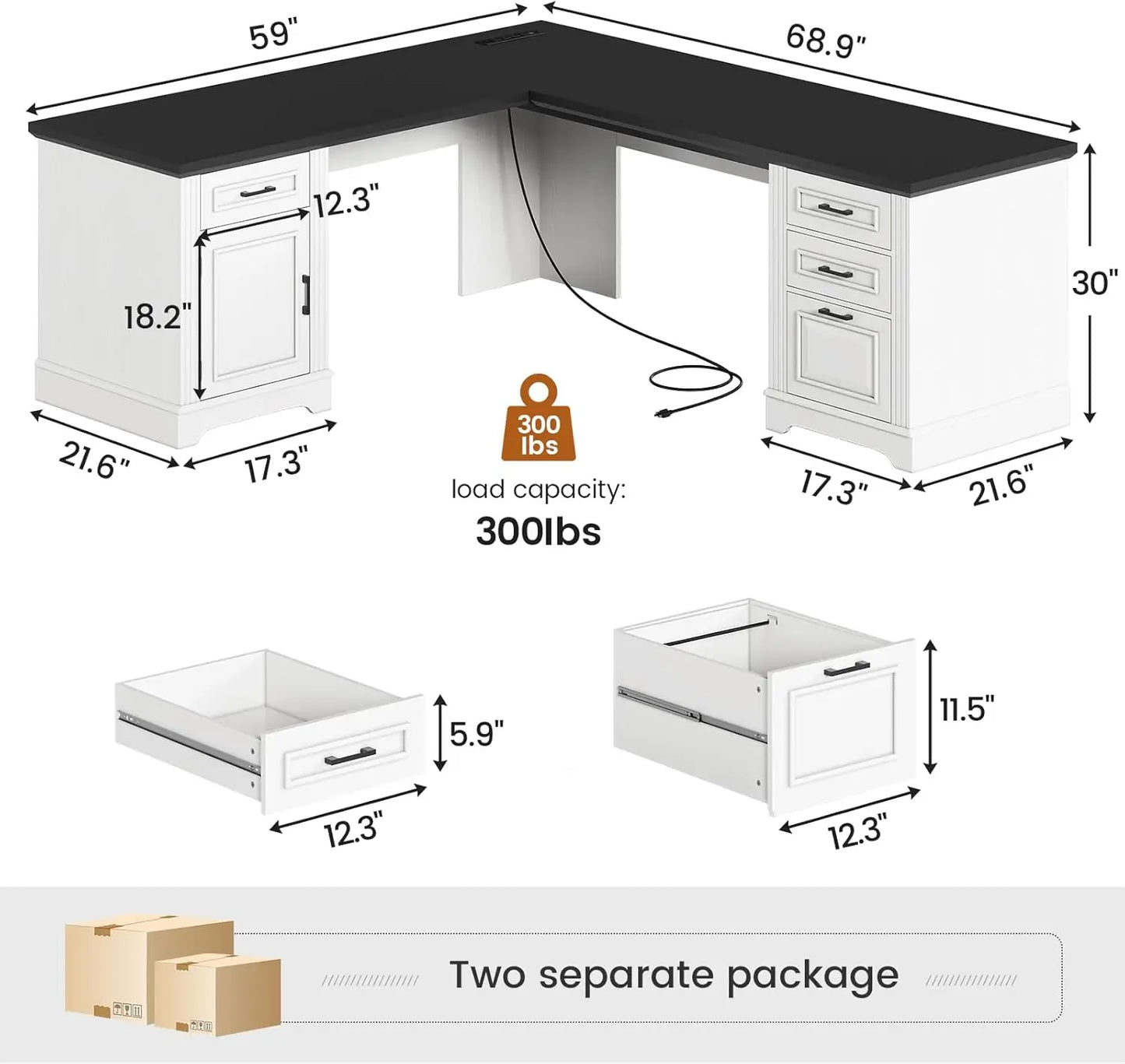 L-Shaped Executive Office Desk