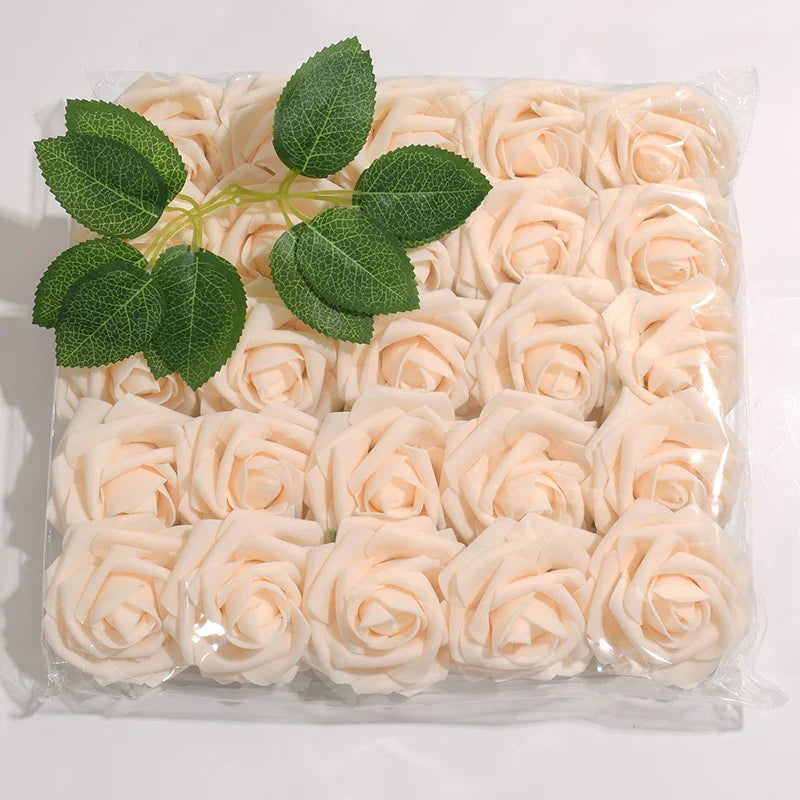 High-Grade White PE Rose Heads
