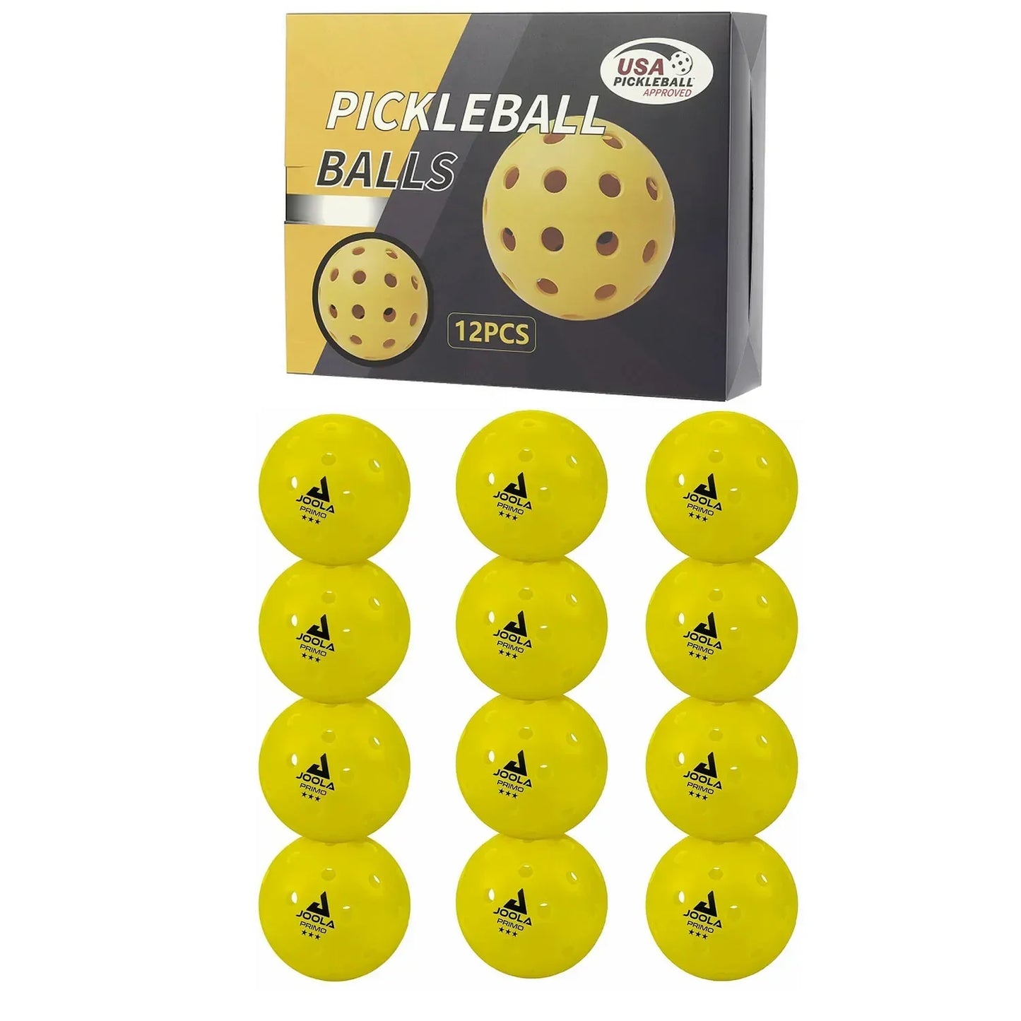 JOOLA Official 40-Hole Pickleballs – 12 Pack