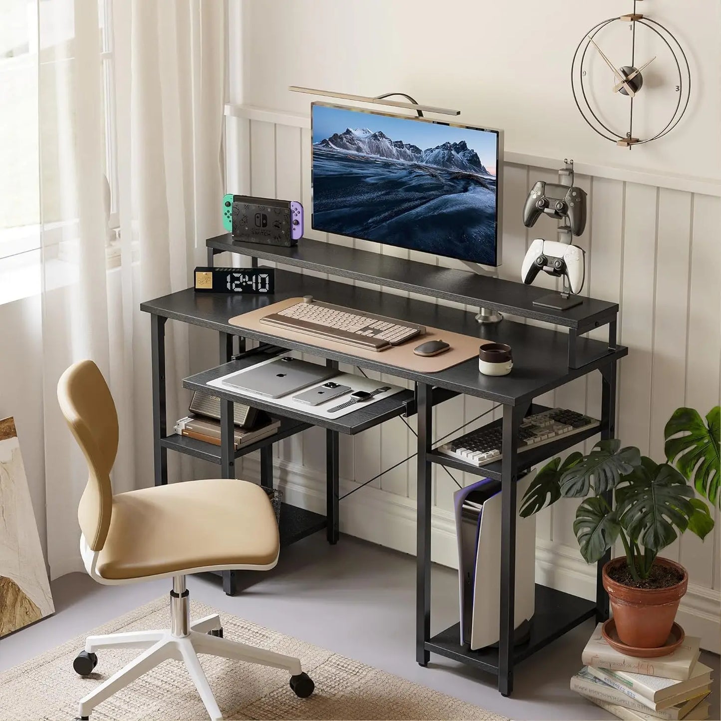 CubiCubi Office Desk with Keyboard Tray