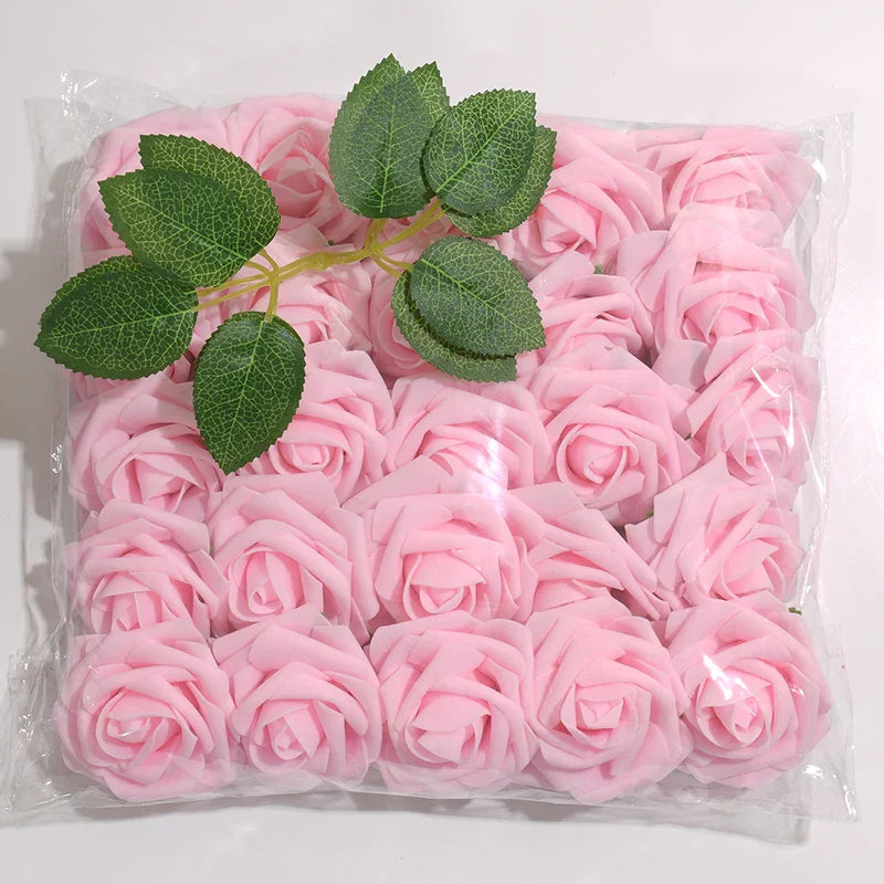 High-Grade White PE Rose Heads