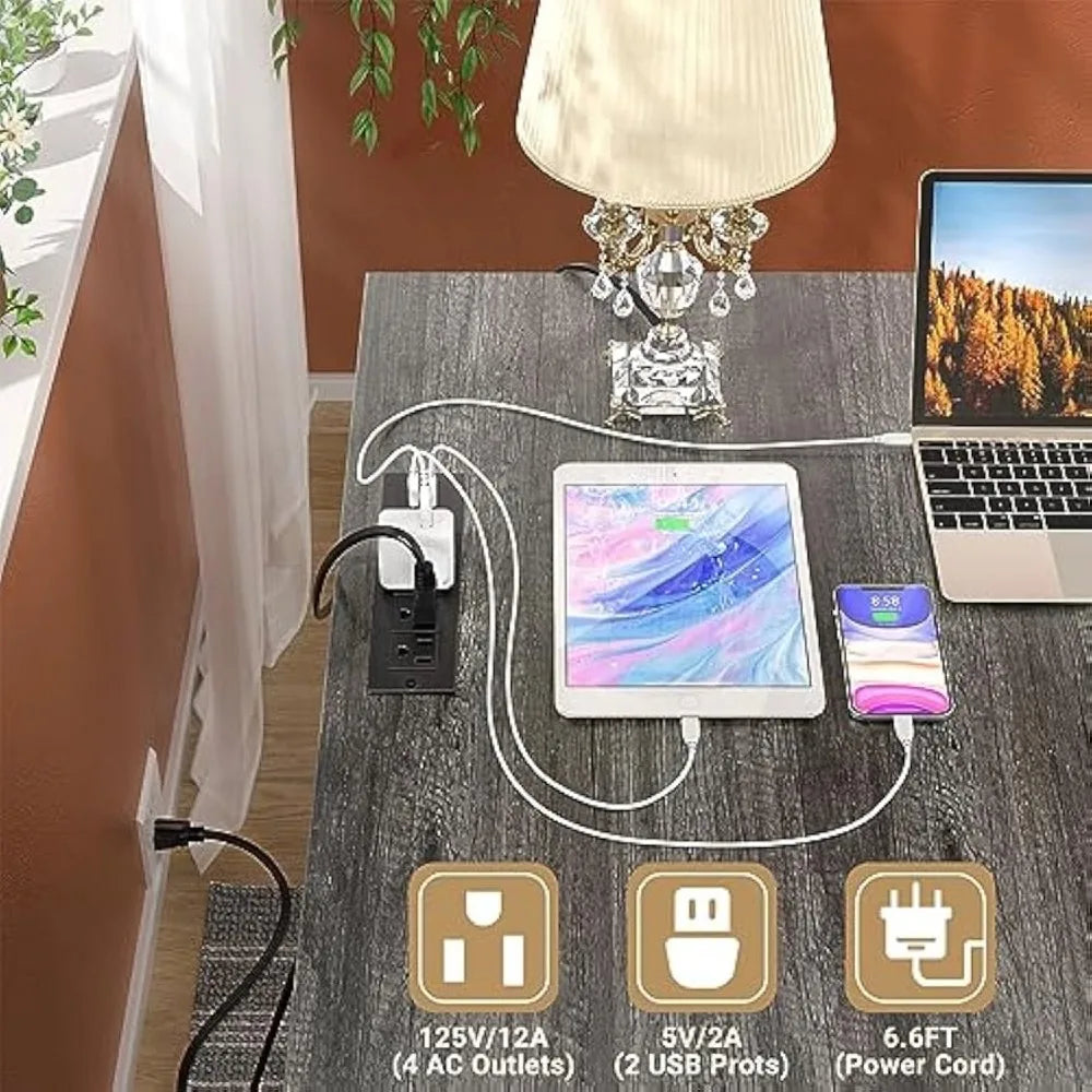 L-Shaped Office Desk with Drawers