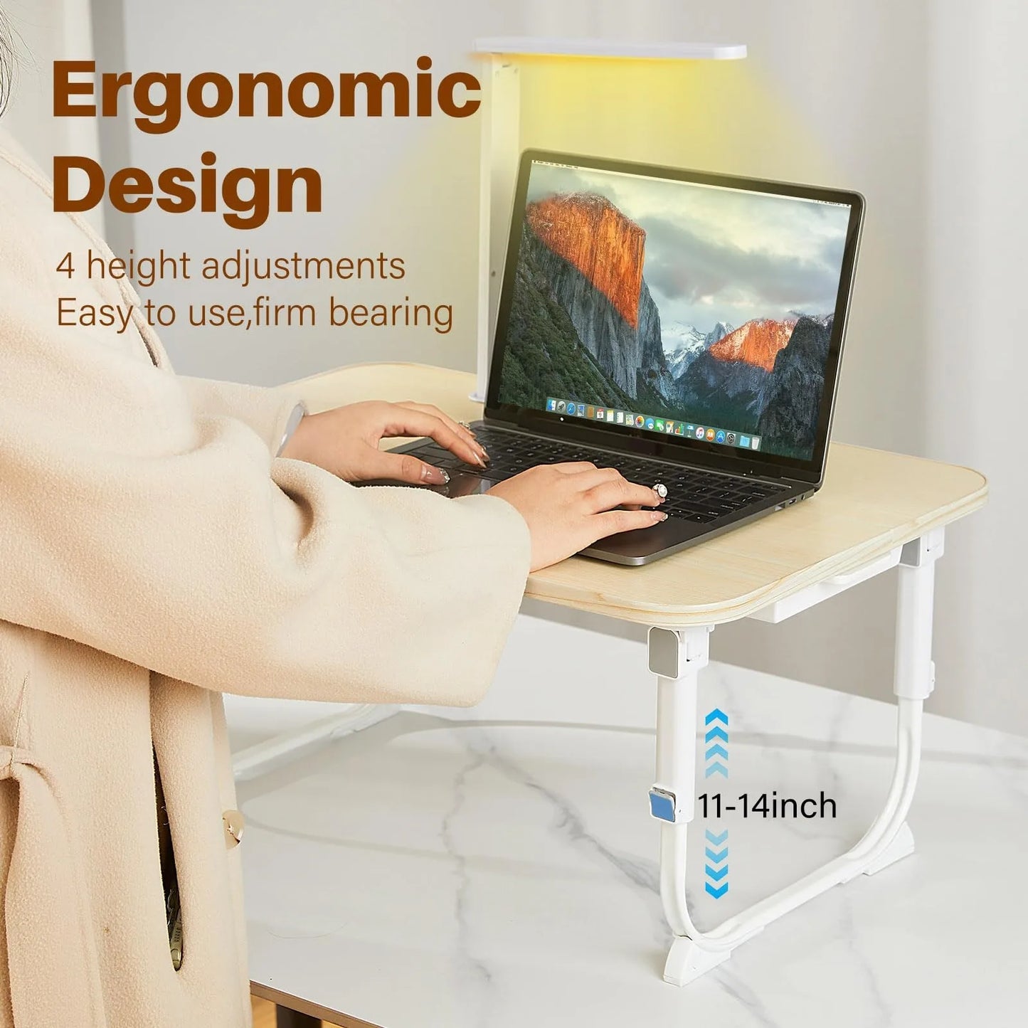 Laptop Desk for Bed with LED Light