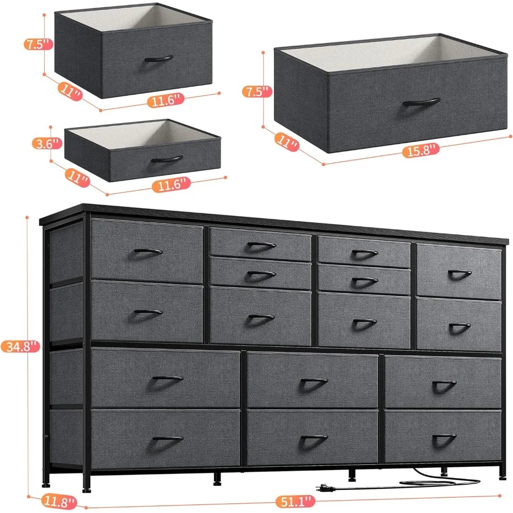 60'' TV Stand Dresser with Storage