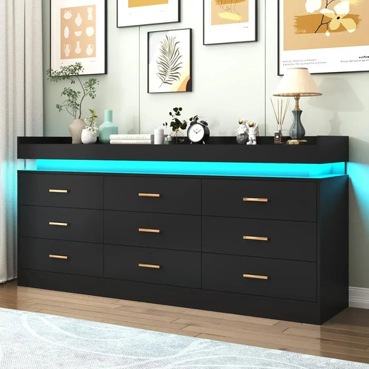 9-Drawer Dresser with LED Light