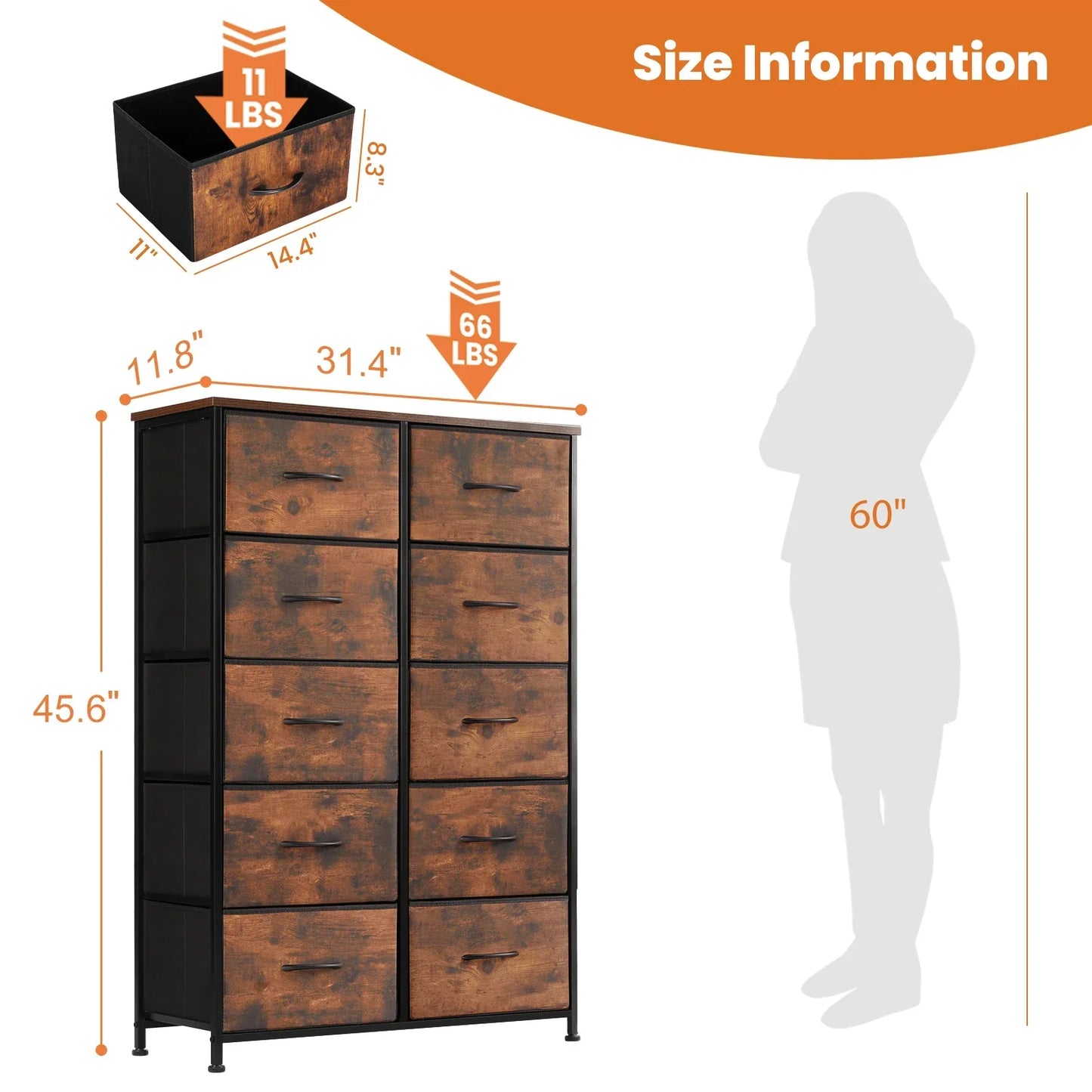 JHK Bedroom Storage Cabinet
