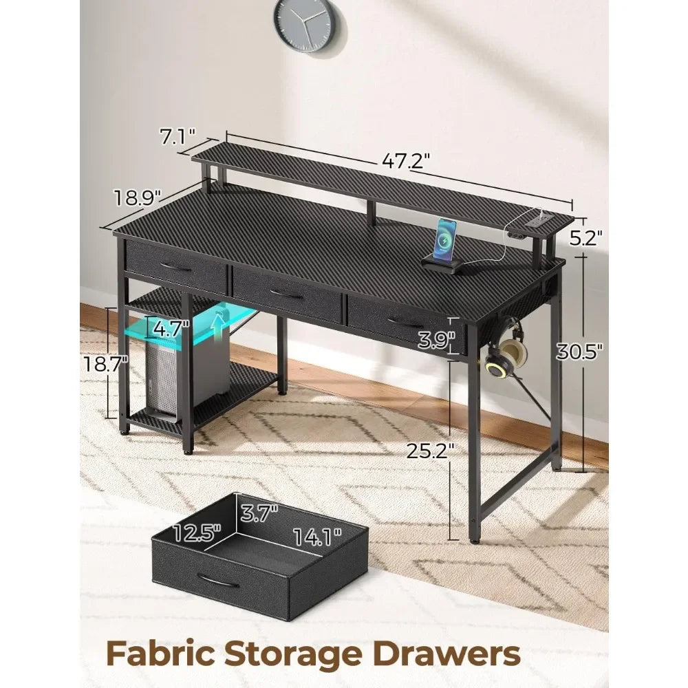 Home Office Desk with Power Outlets