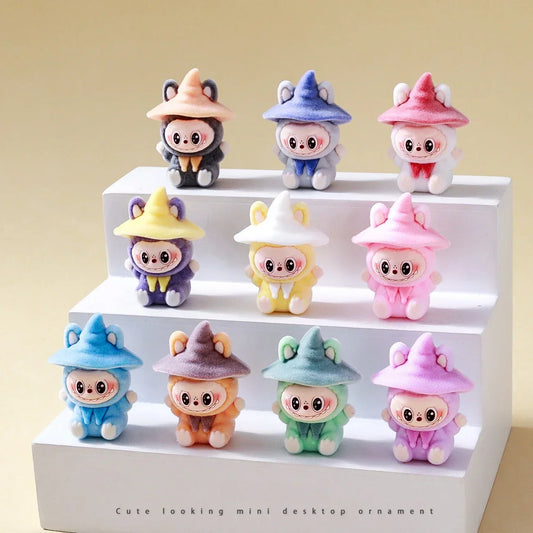 Labubu Flocked Action Figure Blind Box Set