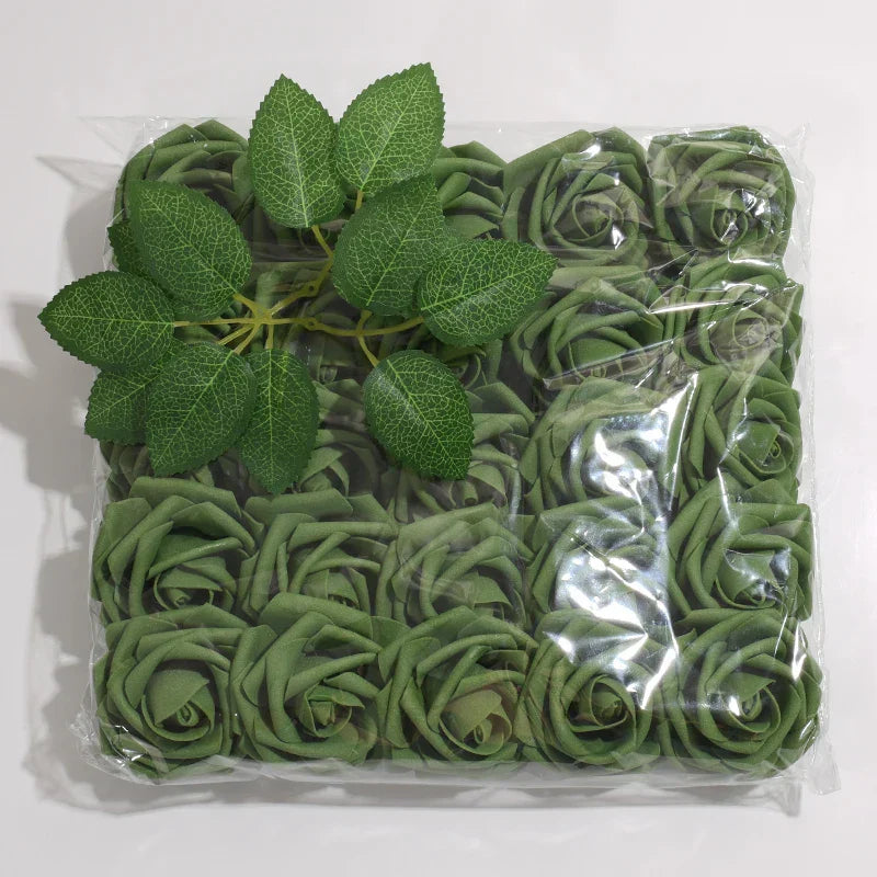 High-Grade White PE Rose Heads