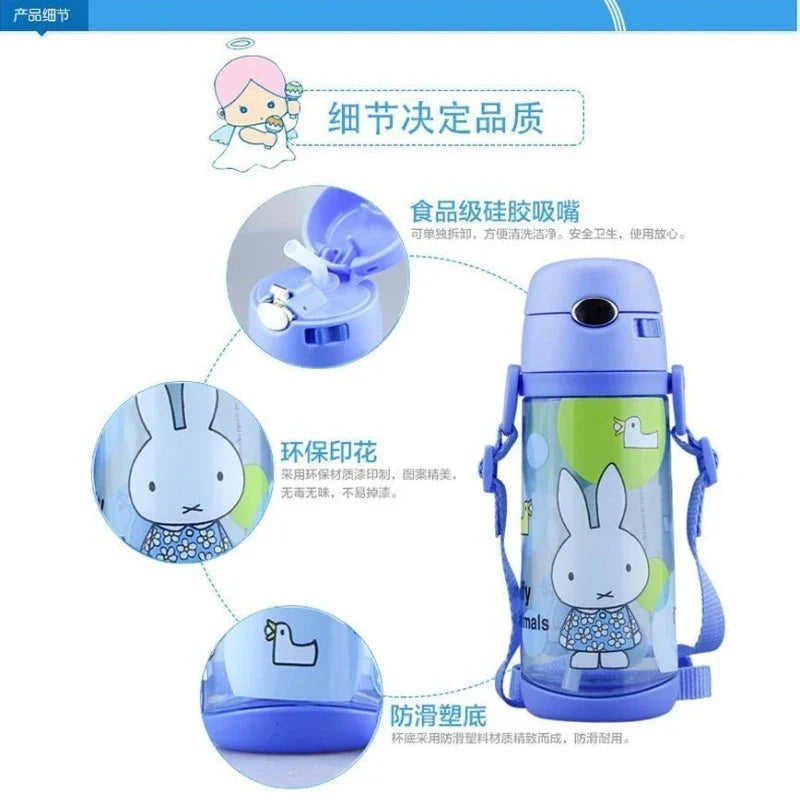 Kids Water Bottle Soft Mouth Straw