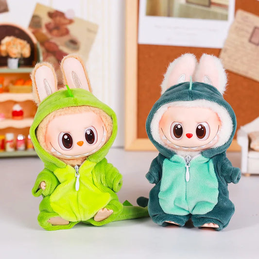 Labubu Plush Dinosaur Doll Clothes Set