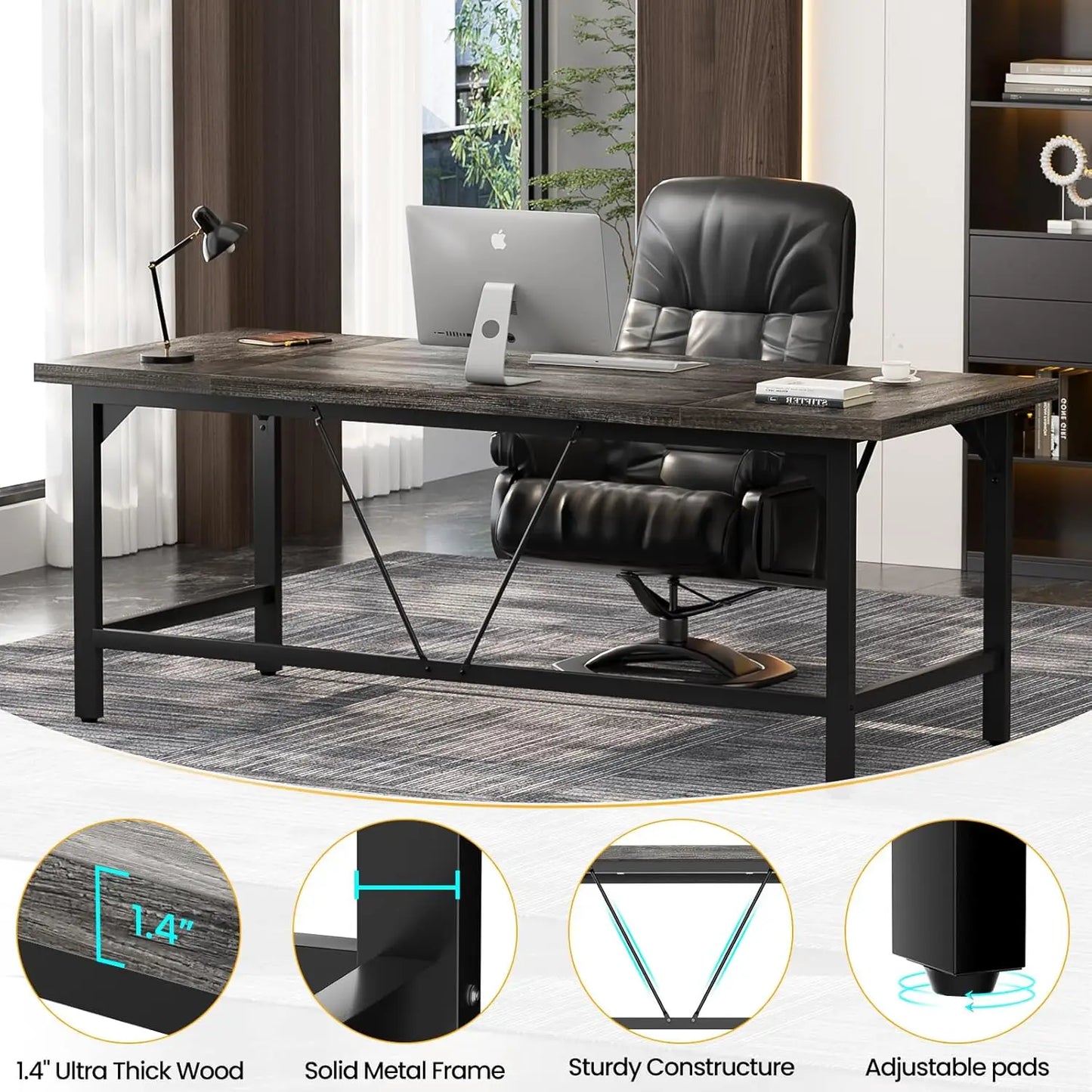 Large Extra Long 2-Person Desk