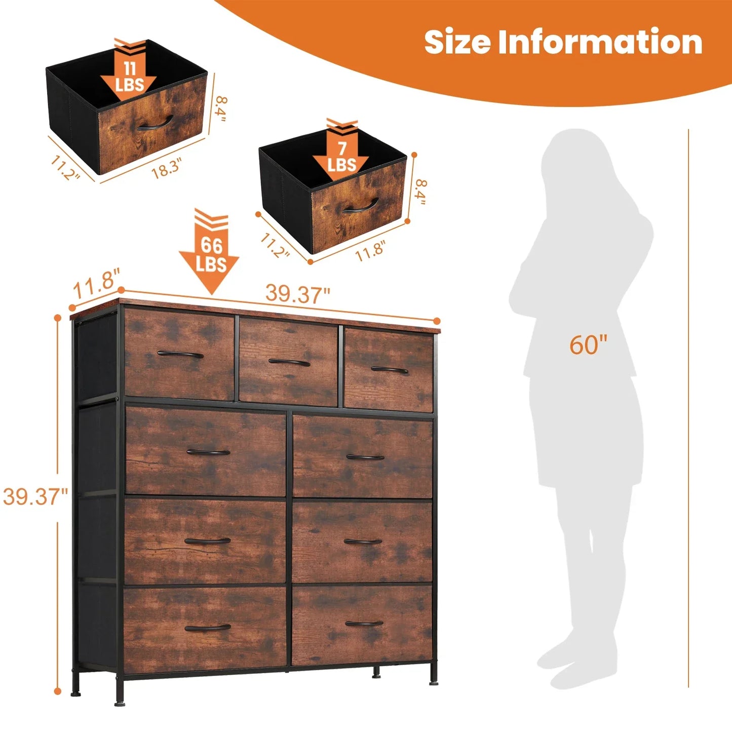 JHK Dresser for Bedroom Storage