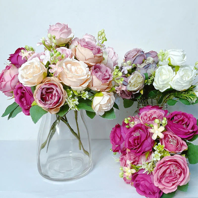 7-Head Artificial Peony Bouquet Décor