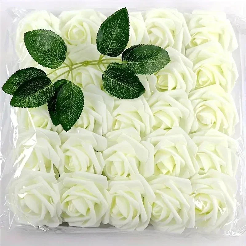 High-Grade White PE Rose Heads