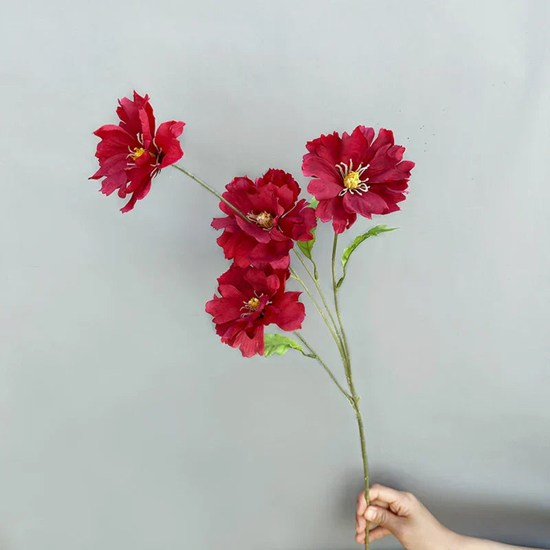 4-Head Silk Flower Bouquet Decoration