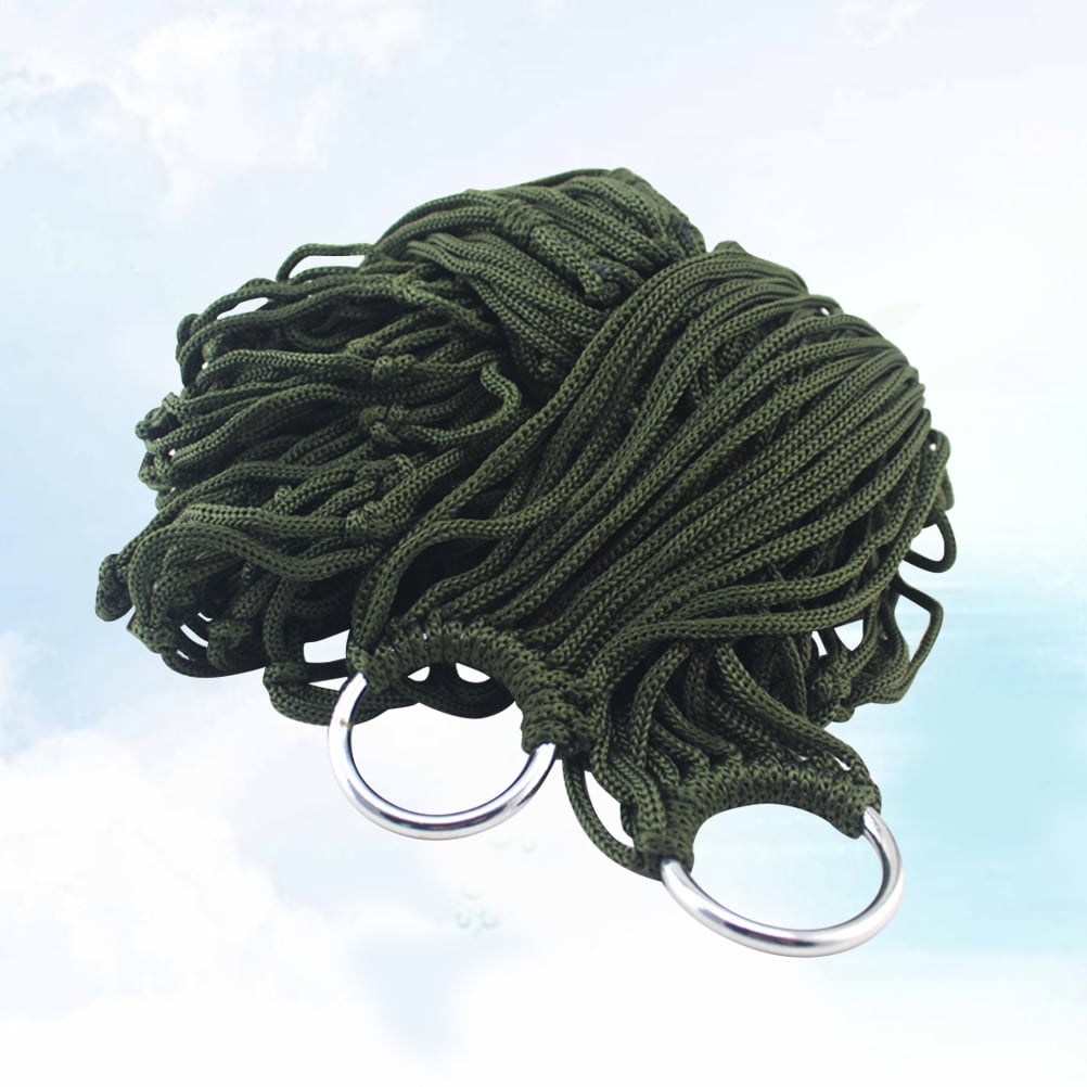 IDEANATEGRATE Nylon Hammock Bed for Sleeping and Camping in Green 1Set
