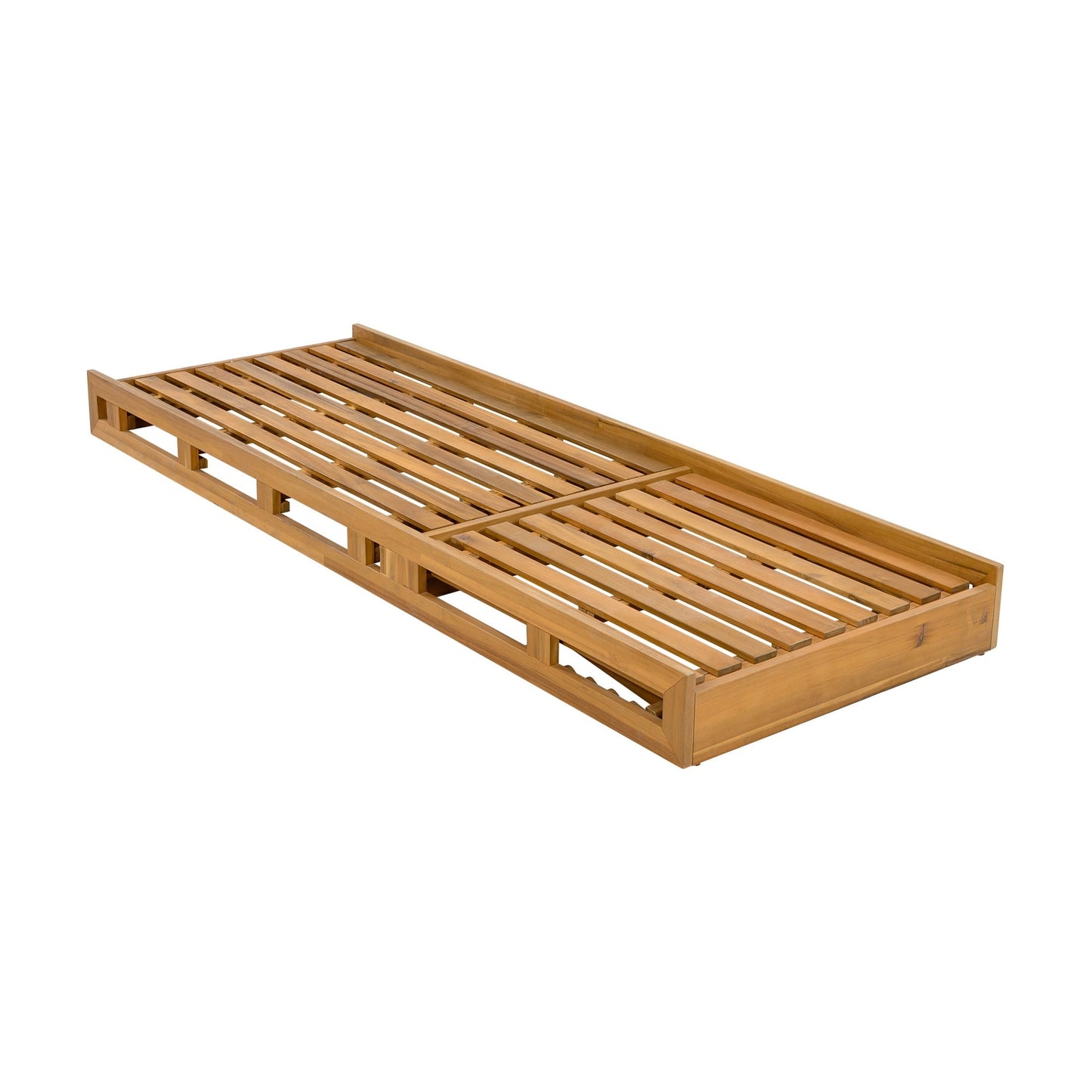 Christopher Knight Home Outdoor Wood Chaise Lounge with Adjustable Backrest, Tri-folding Cushion, Cream