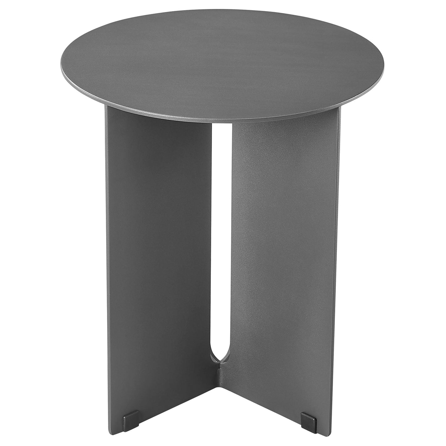 Coffee Side Table, Dark Gray, Aluminum, Outdoor Patio Balcony Cafe Bistro Garden Hospitality Restaurant, Modern Contemporary, HB37276