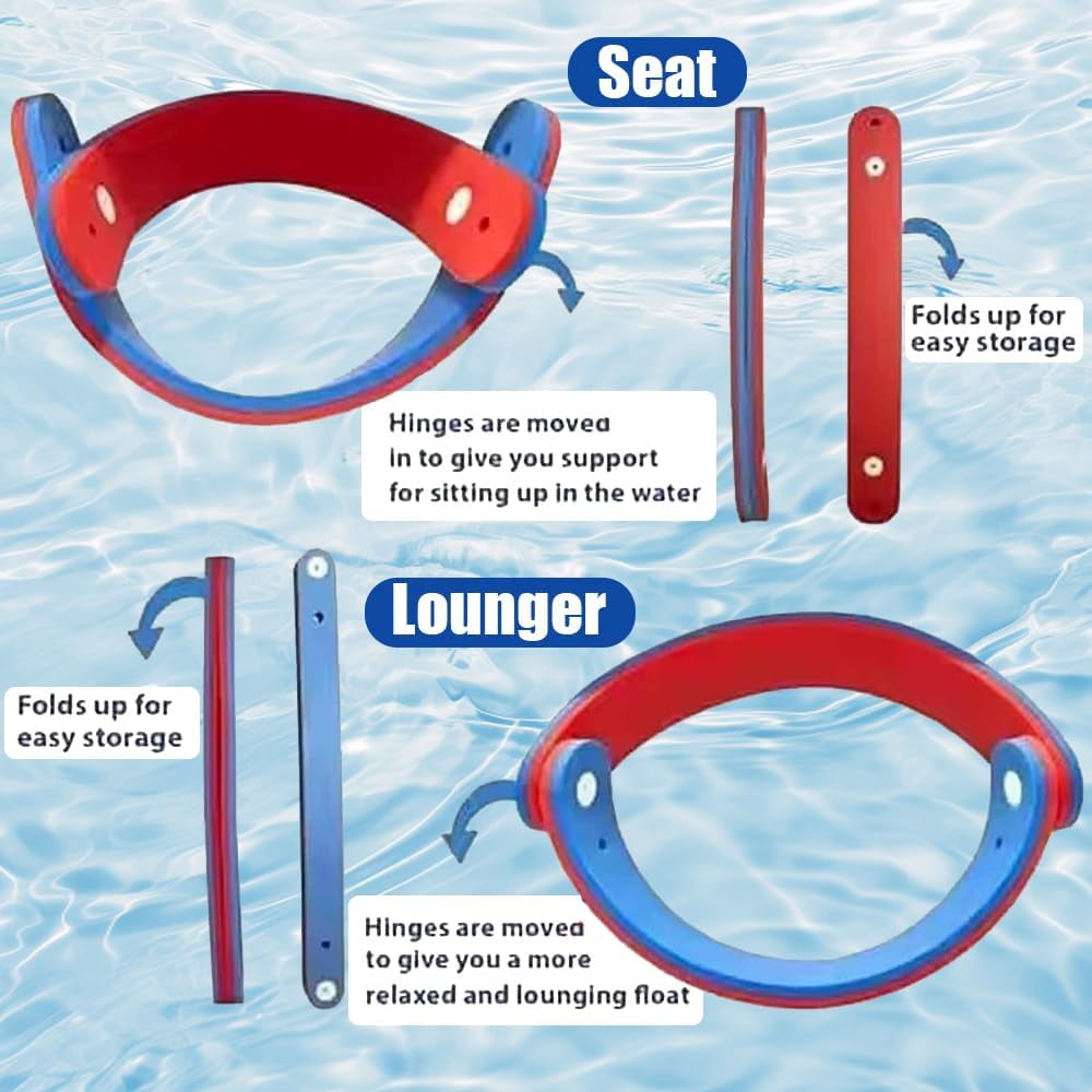 Civilizek Water Recliner, Grandfloats Float-N-Fold Water Chair, Civilized 3-in-1 Floating Chair One Float, Endless Relaxation, Waters Recliner Beach Chairs for Sitting in The Waters Swim Blue