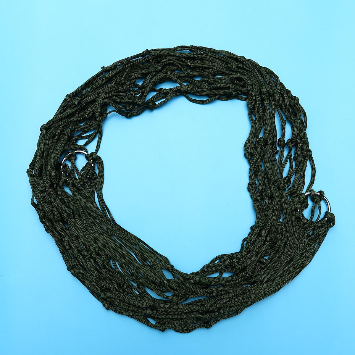 KALLORY 1Set Black Mesh Net Hammock for Hiking and Camping Trips