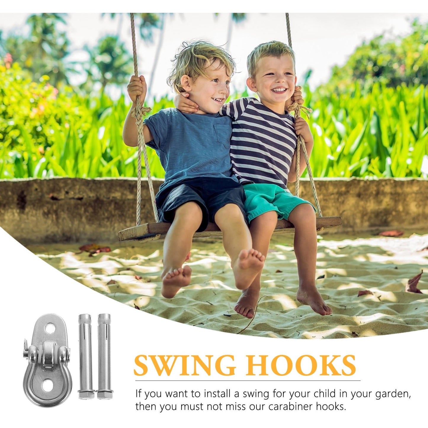 KAJNBN 1Set Heavy Duty Hammock Fitting Hanging Hook 7.8X6CM for Indoor Fitness Equipment