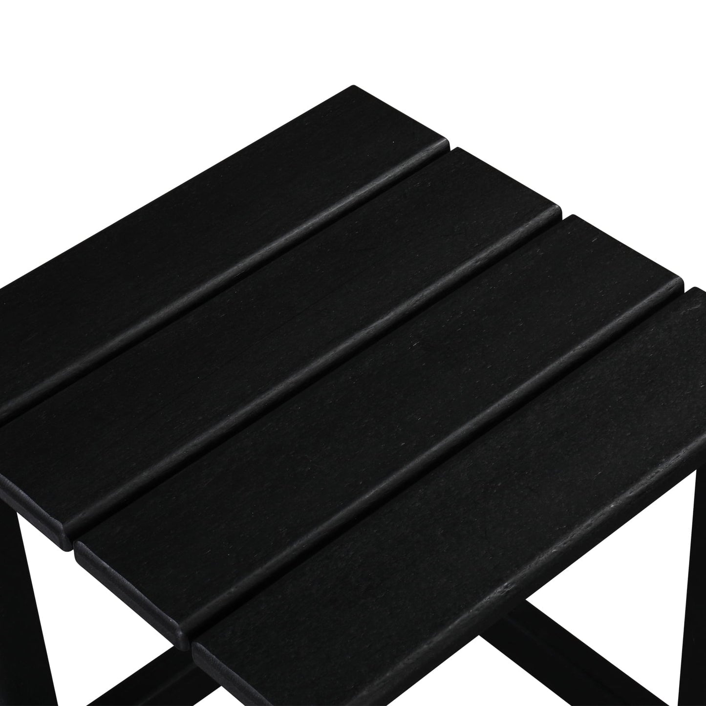 Buytoshop Outdoor Patio Square HDPE Side Table,Black