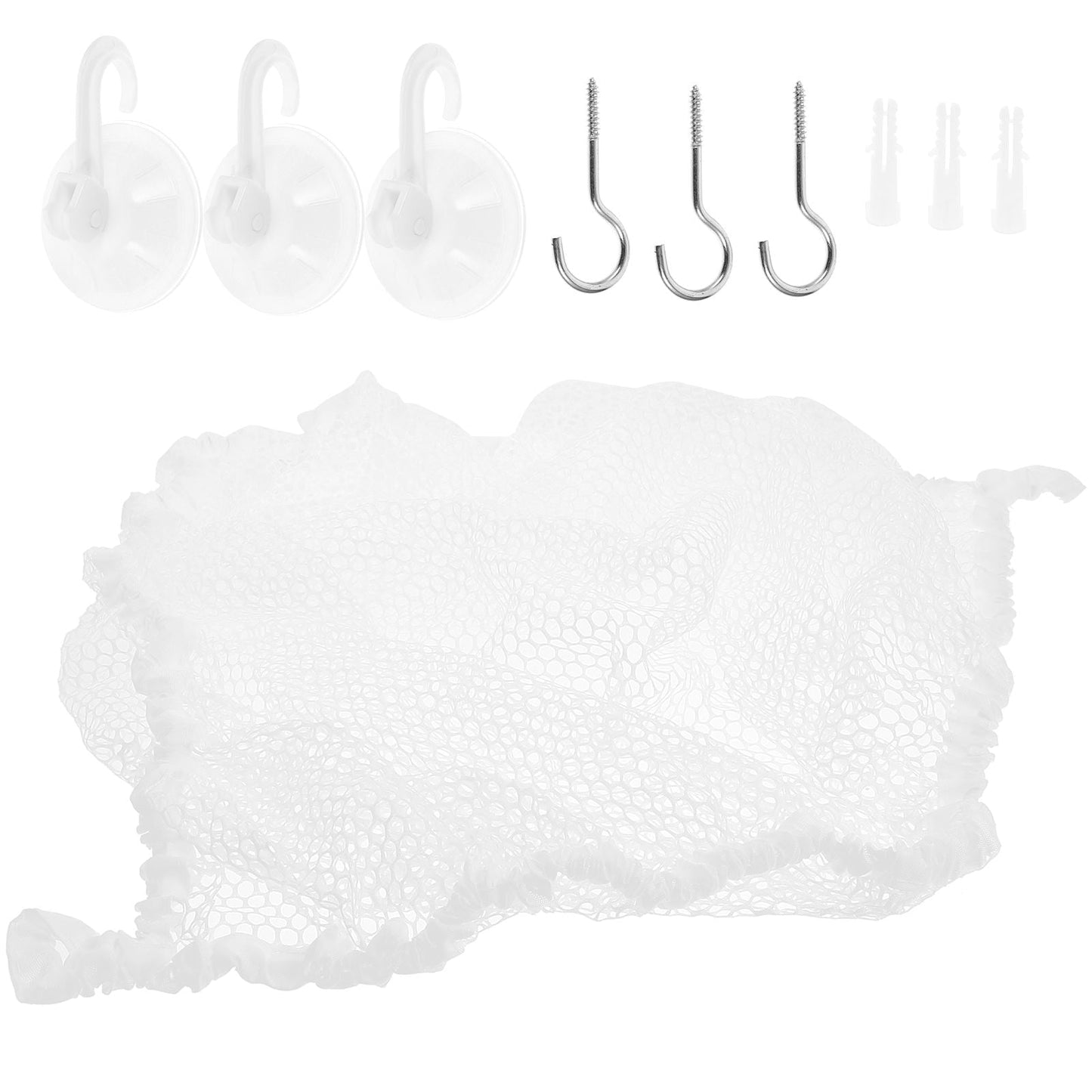 CIMAXIC Toy Net Holder Stuffed Animal Hammock Toy White Polyester 1Pcs 59X39In