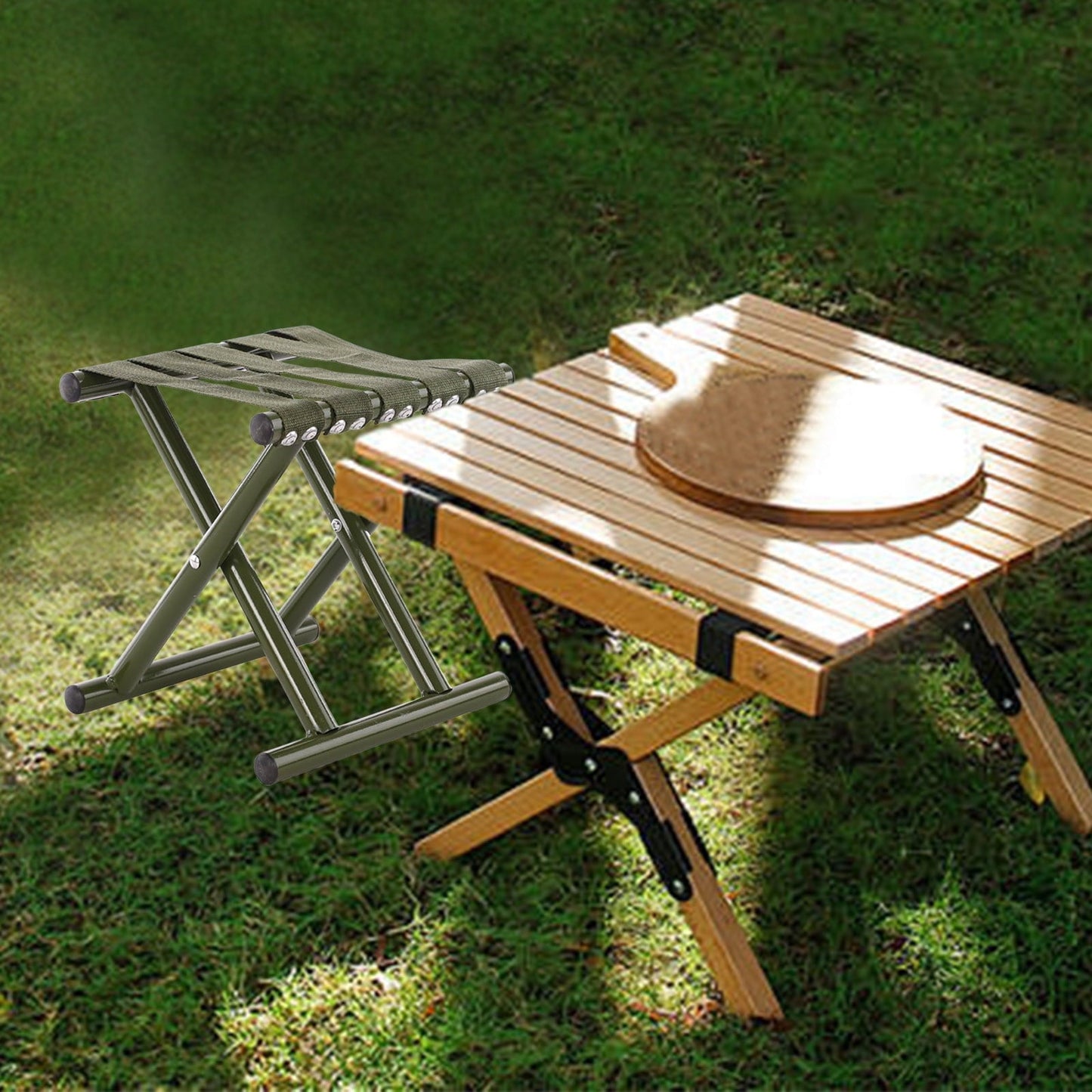 Kieccall Folding Camping Stool - Portable Chair For Fishing & Outdoor - Lightweight - Easy Carry