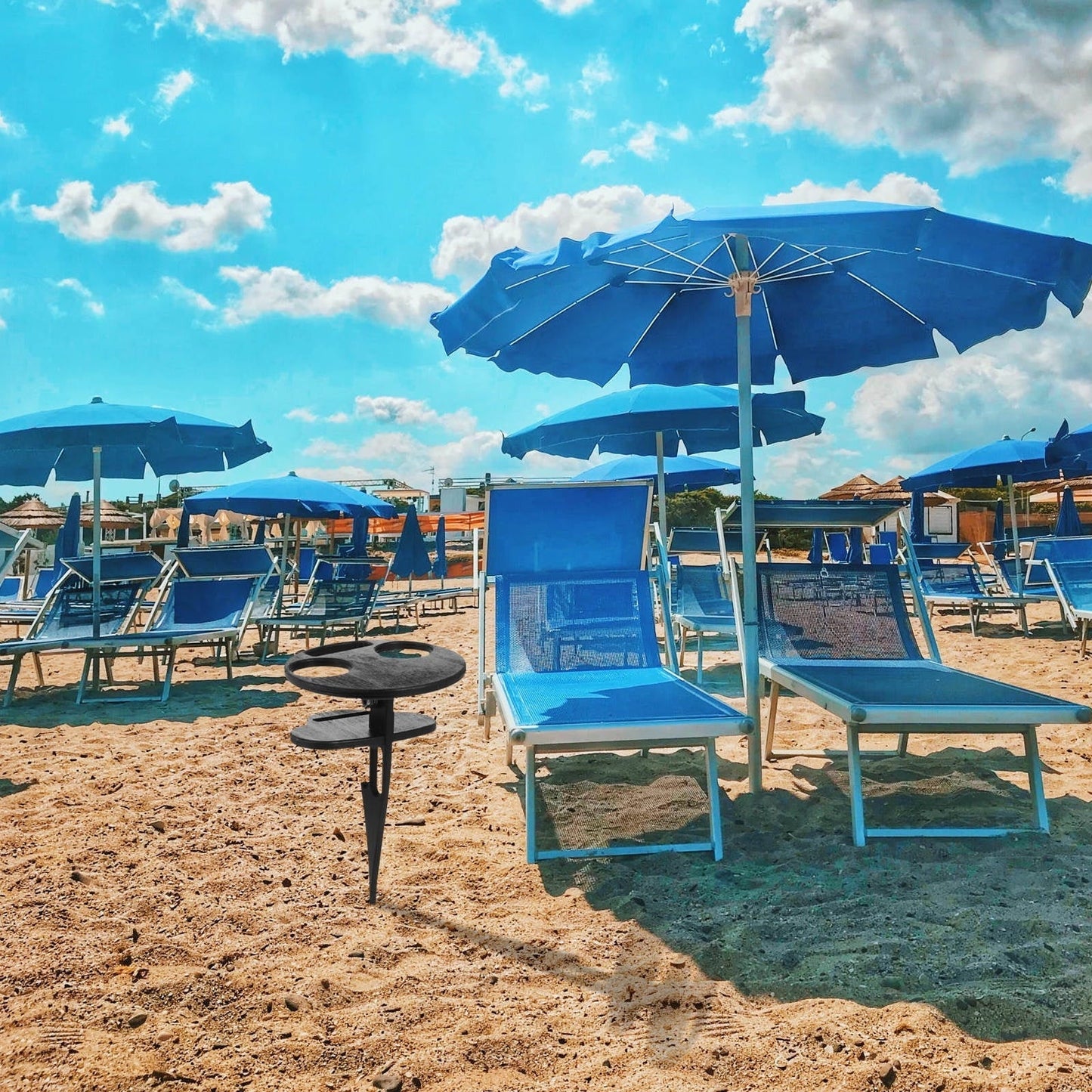 CIMAXIC Garden Tables For Outdoors Wine Table Wood Portable Camping 1Pc